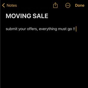 MOVING SALE